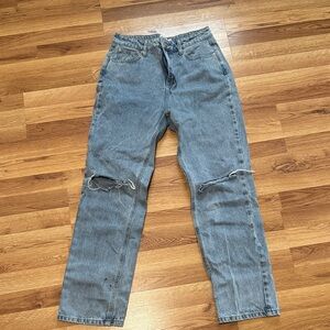 Princess Polly Light Blue Ripped Jeans